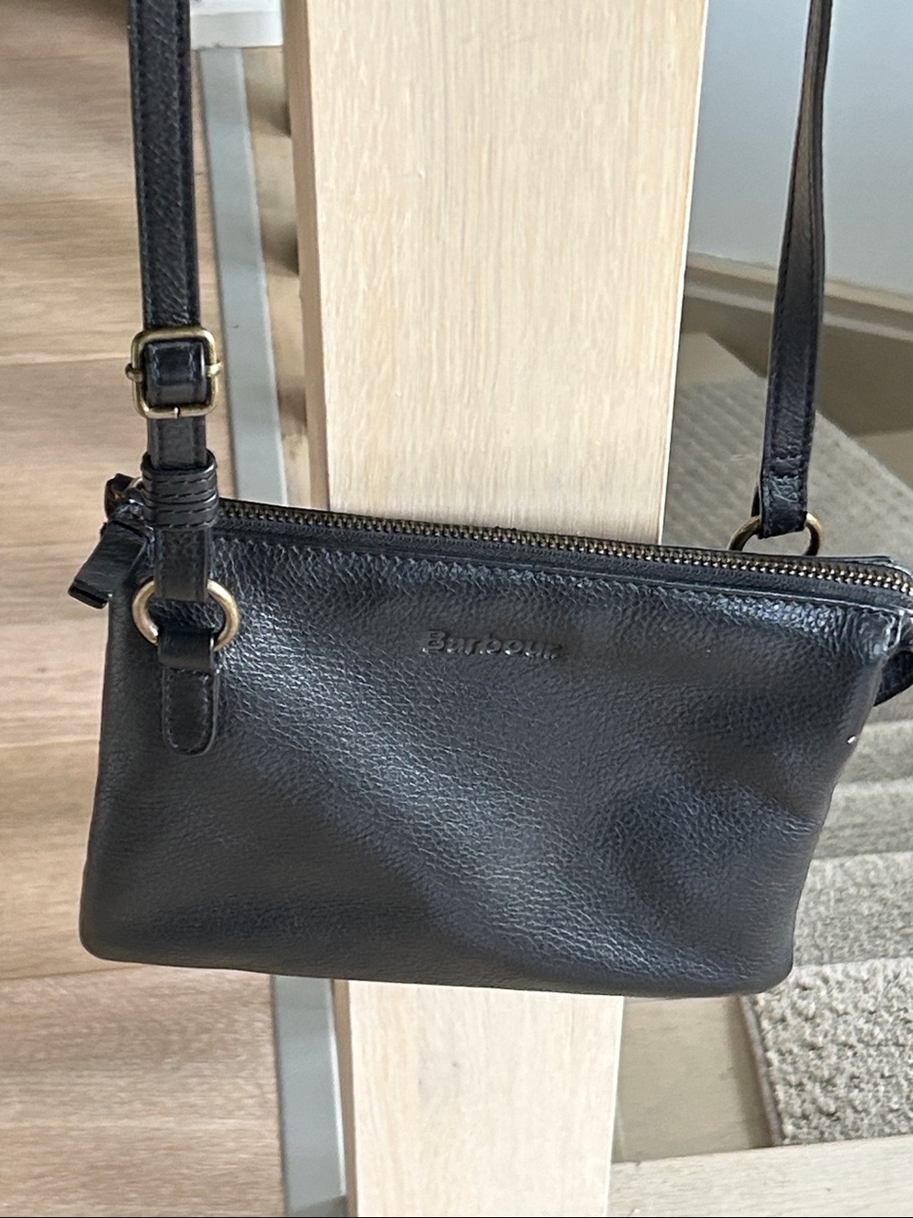 Barbour Lochy Leather Bag Crossbody / Plaid Lining